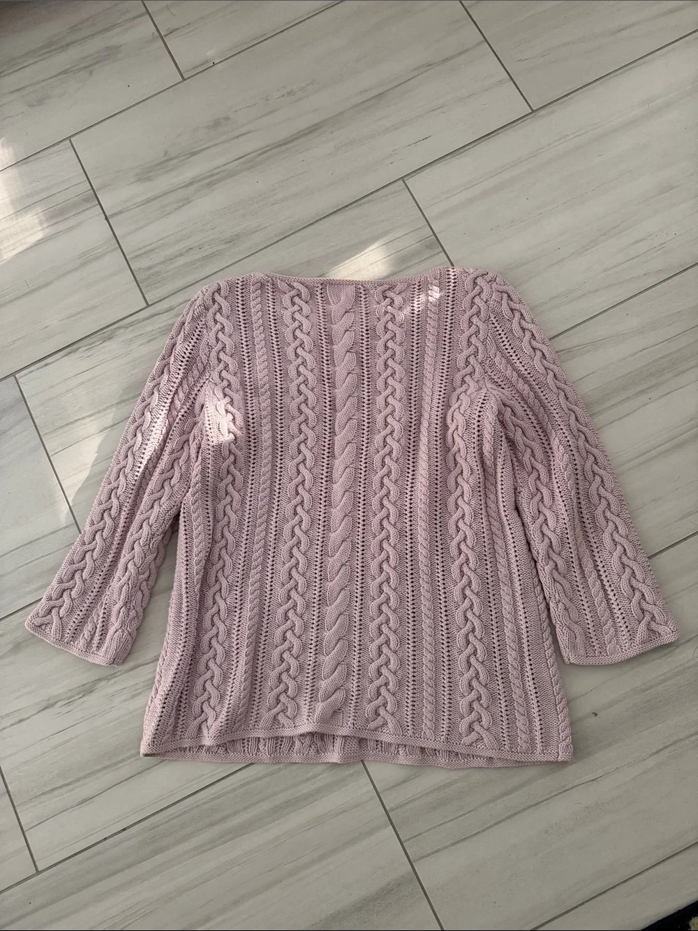 Lauren Ralph Lauren Lavender Cable Knit Sweater Size XL - Picture 4 of 4